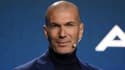 Zinédine Zidane lors d'une conférence de presse Alpine, à Londres le 16 février 2023
