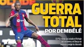 "Guerre totale", titre le journal catalan Sport, le 31 juillet 2023, au sujet du possible transfert d'Ousmane Dembélé vers le PSG