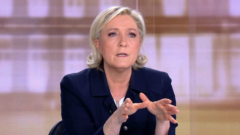 Marine Le Pen lors du débat d'entre-deux tours contre Emmanuel Macron le 3 mai 2017.