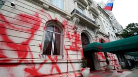 La façade du consulat russe à New York le 30 septembre 2022. 
