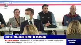 Covid-19: Emmanuel Macron remet un masque au nom de la "responsabilité"