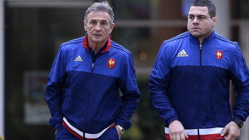 Guy Novès et Guilhem Guirado (XV de France)
