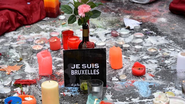 Sur la place de la Bourse, le 23 mars à Bruxelles.