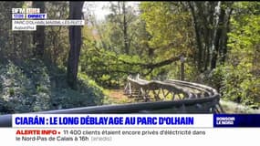 Tempête Ciaran: le long déblayage au parc d'Olhain de Maisnil-lès-Ruitz
