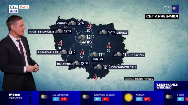 Météo Paris-Île-de-France: de la pluie ce samedi après-midi, jusqu'à 12°C à Paris