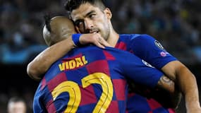 Arturo Vidal et Luis Suarez, à Barcelone le 2 octobre 2019