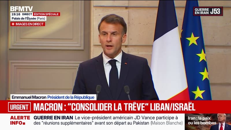 Emmanuel Macron appelle à un "retrait israélien du territoire libanais" et au "désarmement du Hezbollah par les Libanais eux-mêmes"
