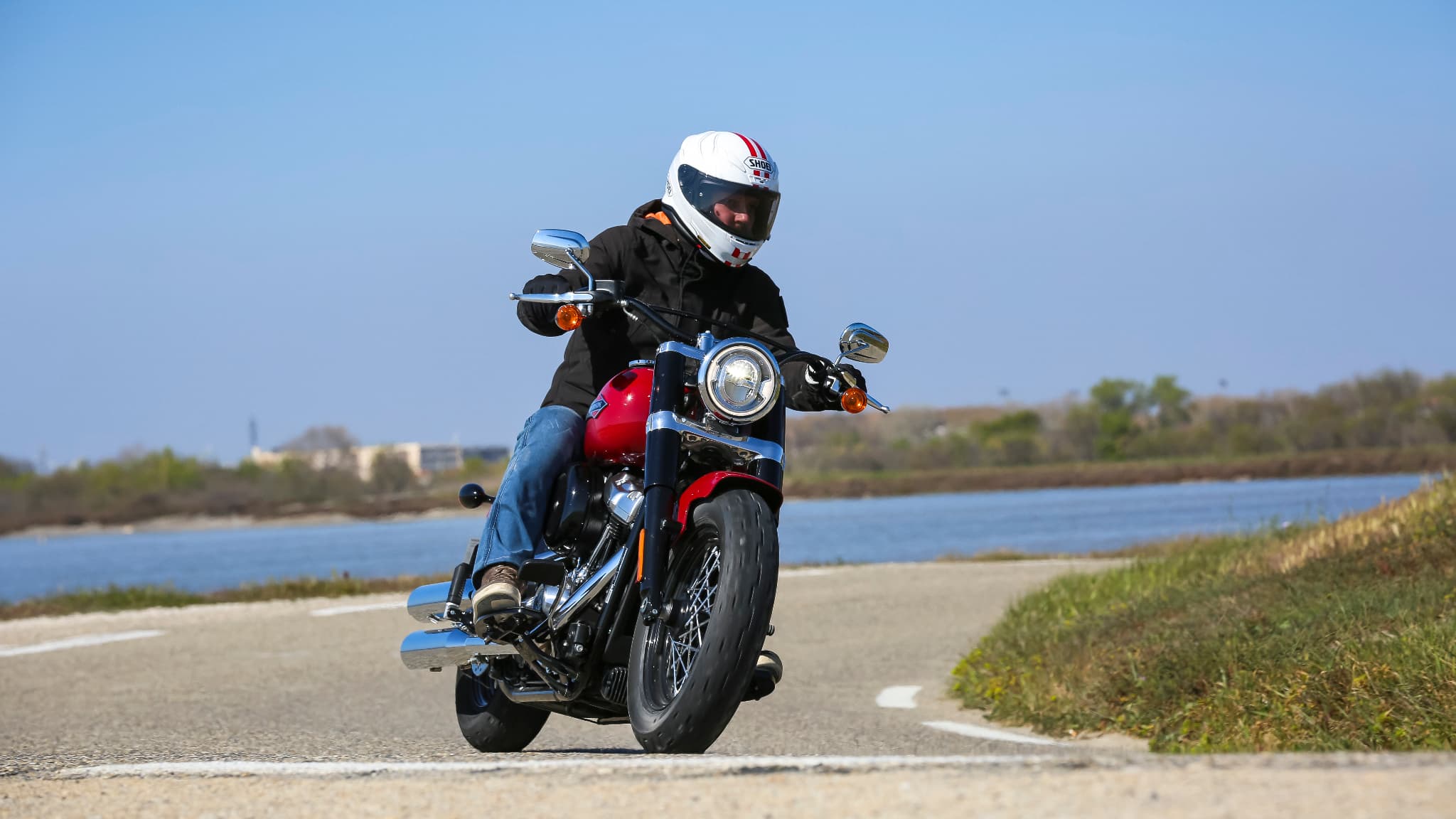 Un modèle Softail Slim en Camargue Un modèle Softail Slim en Camargue