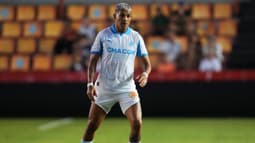 Le défenseur de l'OM Facundo Medina lors d'un match de préparation des Marseillais, 29 juillet 2025
