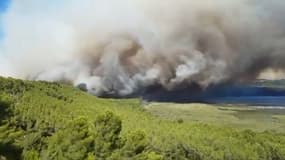 L'incendie qui s'est déclenché à Istres ce lundi.