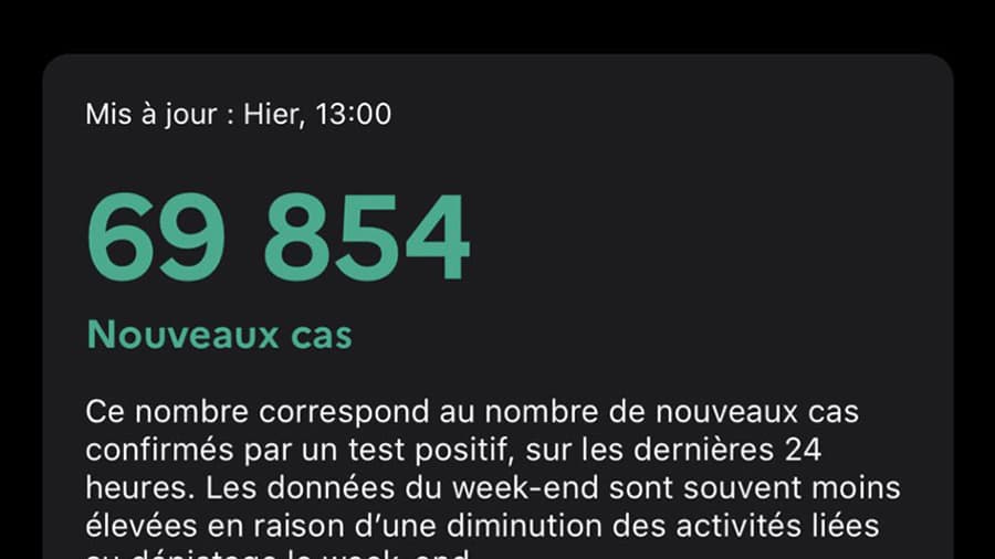 Capture d'écran de l'application TousAntiCovid