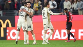 Les Lensois sur la pelouse de Rennes, le 28 septembre 2025 en Ligue 1
