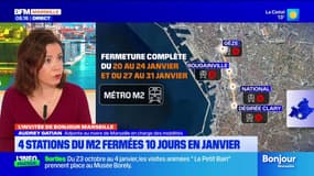 Marseille: 4 stations du M2 fermées 10 jours en janvier dans le nord de la ville