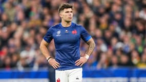 Matthieu Jalibert avec le XV de France contre l'Afrique du Sud, le 15 octobre 2023