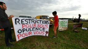 Manifestants réunis à Sainte-Soline le 29 octobre 2022 pour protester contre un projet de réserve d'eau