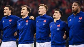 Les joueurs du XV de France le 10 mars 2024