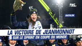 Biathlon (Östersund) : La belle joie de Jeanmonnot après sa première victoire en Coupe du monde sur le sprint