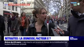 Grève du 23 mars: des étudiants dans le cortège à Lyon
