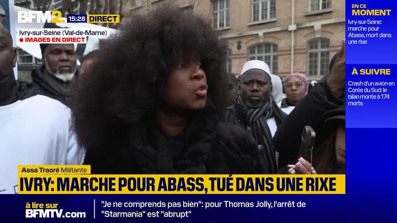 Ivry-sur-Seine: Assa Traoré présente à la marche pour Abass, tué dans une rixe