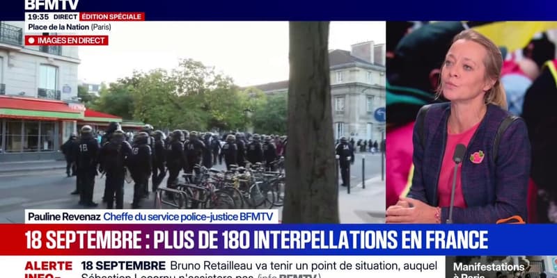 18 septembre: 181 interpellations en France, dont 31 à Paris, 11 membres des forces de l'ordre et 10 manifestants ont été blessés