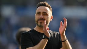 Roberto De Zerbi lors d'un match Brighton-Manchester United, le 19/05/2024