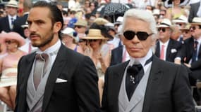 Sébastien Jondeau et Karl Lagerfeld en 2011