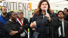 Raquel Garrido le 23 juin dernier devant le Tribunal de Paris pour soutenir Danièle Obono dans son procès contre Valeurs actuelles