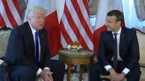 Donald Trump et Emmanuel Macron lors de leur première rencontre à Bruxelles, le 25 mai. 
