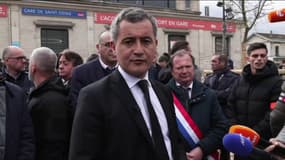 Gérald Darmanin, le ministre de l'Intérieur, le 30 mars 2024 lors d'un déplacement à Saint-Denis.