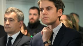 Gérald Darmanin et Gabriel Attal à Ermont (Val d'Oise) le 9 janvier 2023