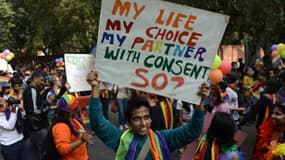 Un militant de la cause homosexuelle à New Delhi en 2012