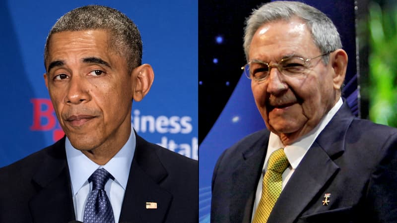 Barack Obama et son homologue cubain, Raul Castro. 