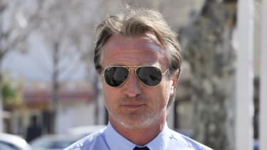David Ginola lors de l'audience du procès qui l'a opposé à Gérard Houiller l'ancien sélectionneur des Bleus en mars 2012