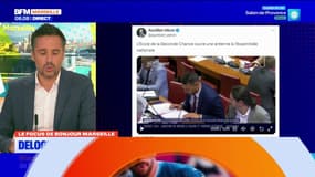 Le député LFI des Bouches-du-Rhône Sébastien Delogu moqué lors d'une lecture à l'Assemblée nationale