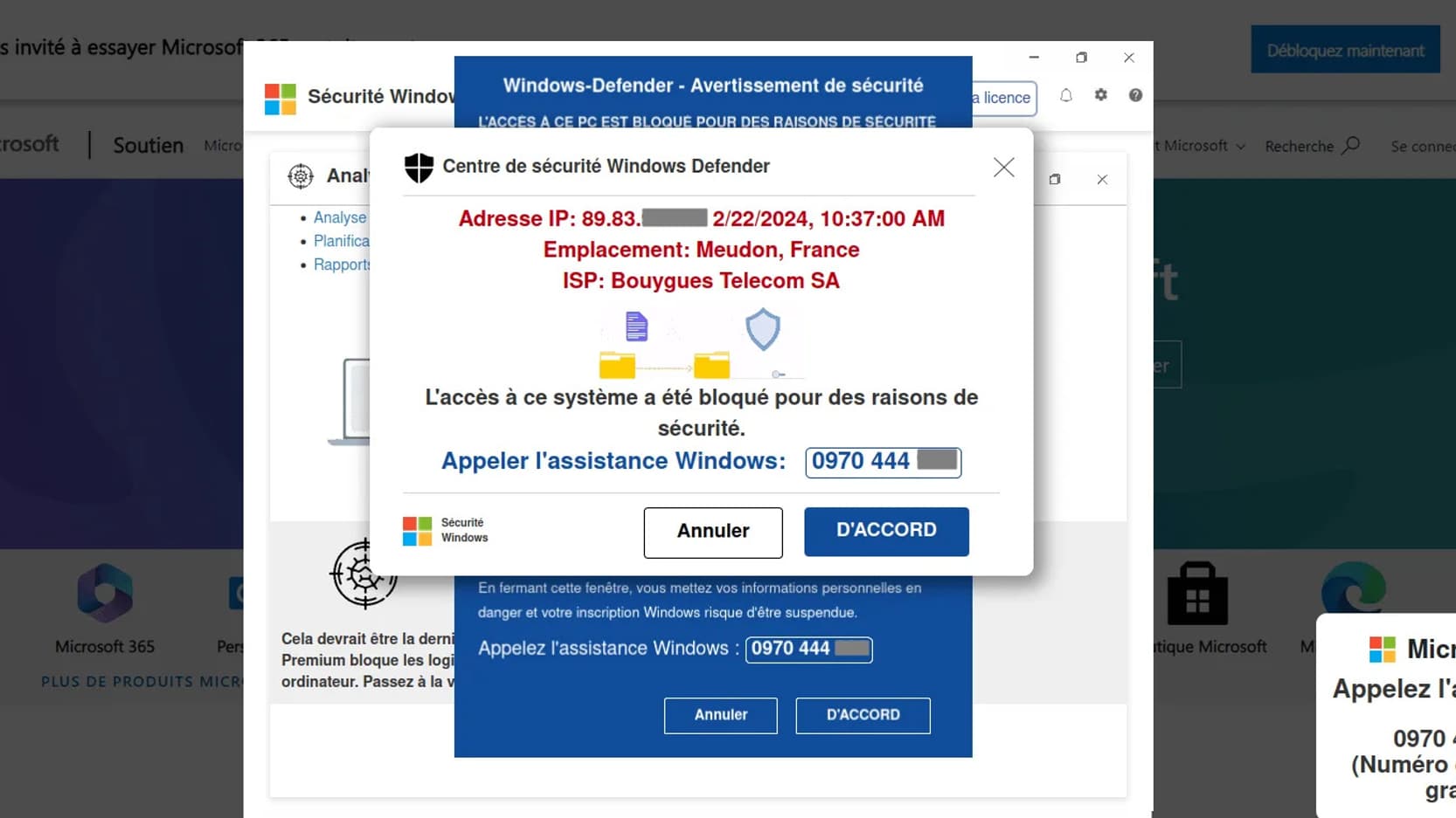 Avec l'arnaque au faux support technique, les escrocs font croire que l'ordinateur est bloqué.