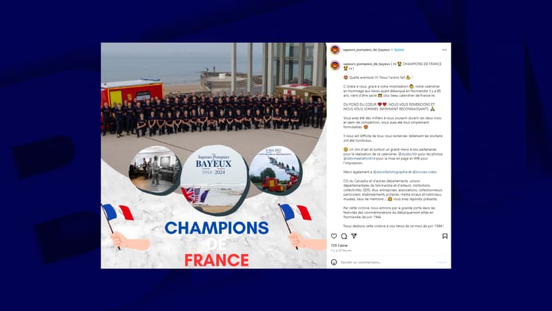 Les pompiers de Bayeux ont remporté le titre du plus beau calendrier de France ce jeudi 25 janvier.