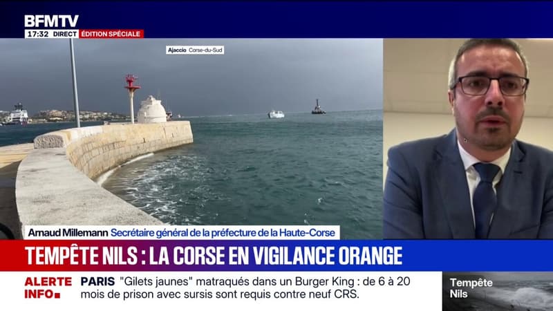 Tempête Nils en Corse: "Il faut limiter ses déplacements", prévient Arnaud Millemann, secrétaire général de la préfecture de la Haute-Corse