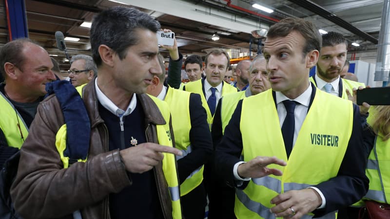 François Ruffin et Emmanuel Macron à Amiens en 2017.
