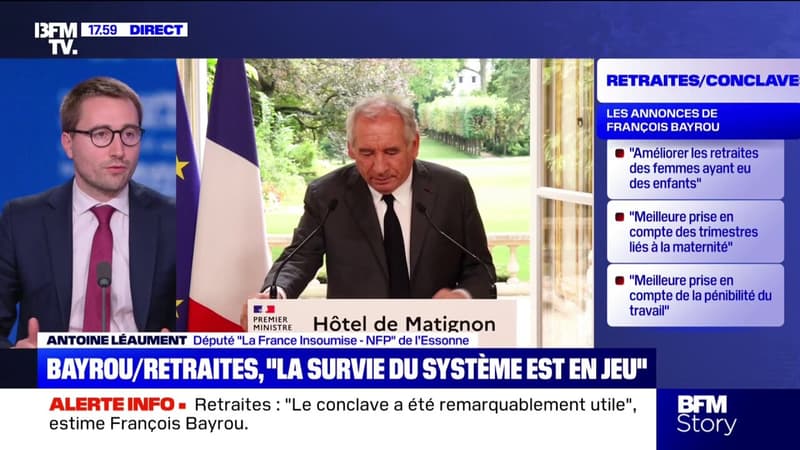 Conclave sur les retraites: pour Antoine Léaument (LFI), les annonces de François Bayrou sont 