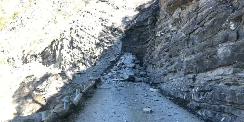 Le col d'Allos touché par un éboulement en 2021 (photo d'archives).