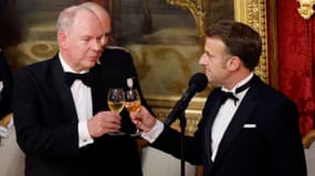 Emmanuel Macron et Albert II ce samedi 7 juin.
