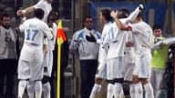 Le Minot est porté en triomphe par ses coéquipiers après son but, le 4e des Olympiens, hier contre Valenciennes (5-1).