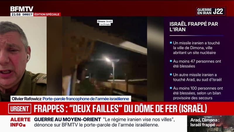"Nous allons continuer à frapper la tête du régime" iranien, affirme Olivier Rafowicz, porte-parole francophone de l'armée israélienne