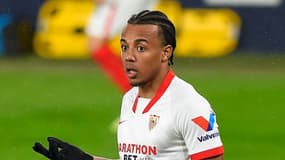 Le défenseur de Séville, Jules Koundé, lors du match de Liga contre Osasuna, à Pampelune, le 22 février 2021