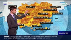 Météo Var: un ciel chargé ce vendredi avec quelques averses orageuses, jusqu'à 21°C à Hyères