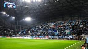 Les supporters de l'OM au stade Vélodrome lors du match de Coupe de France contre Lille le 14 janvier 2025