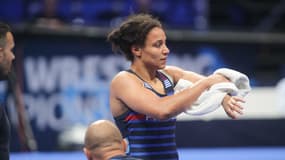 Koumba Larroque, le 20 septembre 2023, à Belgrade (Serbie), lors d'un championnat du monde