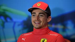 Le pilote monégasque de Formule Un Charles Leclerc après sa victoire au Grand Prix d'Australie disputé sur le circuit de Melbourne (Australie) le 10 avril 2022.
