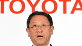 Akio Toyoda, le président de Toyota Motor Corporation à l'occasion de la présentation des résultats du groupe ce mercredi 8 mai 2013 à Tokyo.