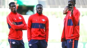 Nordi Mukiele, Dayot Upamecano, Christopher Nkunku (caché) et Ibrahima Konaté (de gauche à droite), le quatuor français de Leipzig